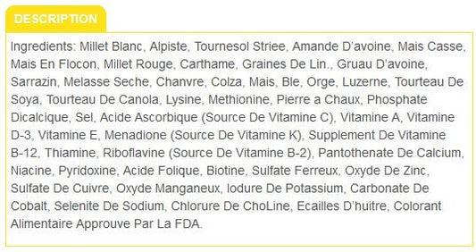 Nourriture Pour Cockatiels VITOMAX - Zoomax