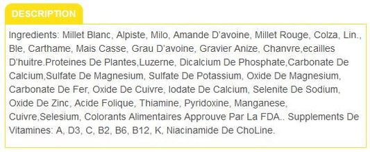 Nourriture Pour Colombe/Tourterelle VITOMAX - Zoomax