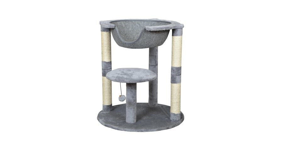 Arbre à Chat Gris à Deux Niveaux Avec Lit - Büd'z