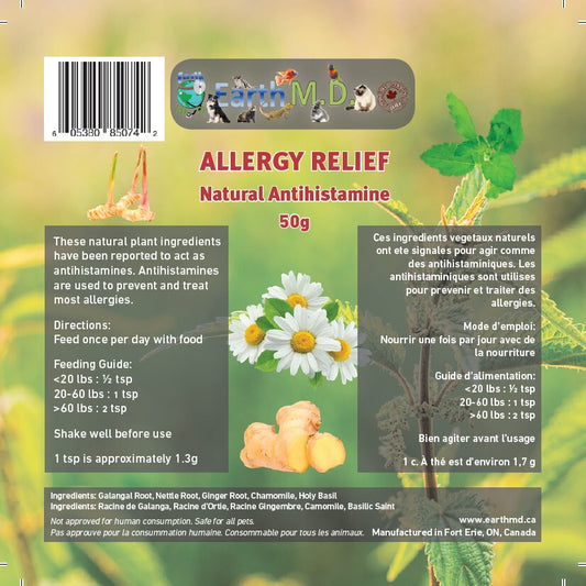 Supplément Antihistaminique Naturel Pour Animaux - Earth M.D.