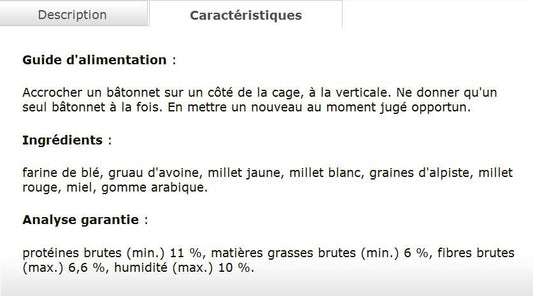 Bâtonnets à Becqueter Au Miel Pour Perruches 60gr - Living World