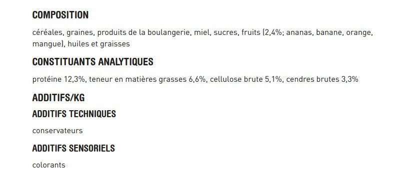 Bâtonnets à Becqueter Aux Fruits Exotiques Pour Perruches - Versele-Laga