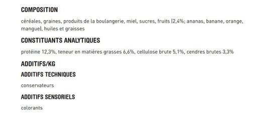 Bâtonnets à Becqueter Aux Fruits Exotiques Pour Perruches - Versele-Laga