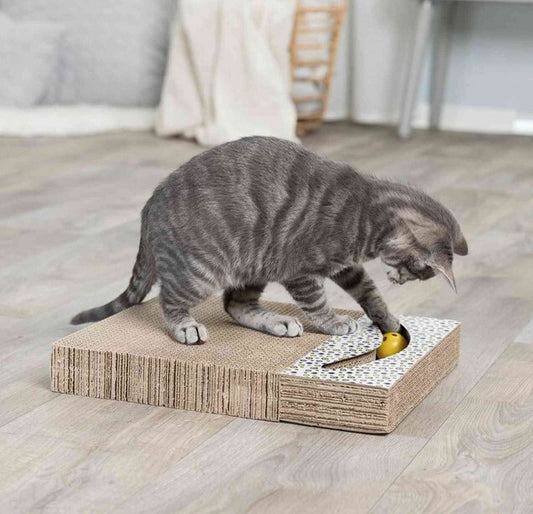 Boîte Griffoir Grise Avec 2 Balles Pour Chats - Trixie