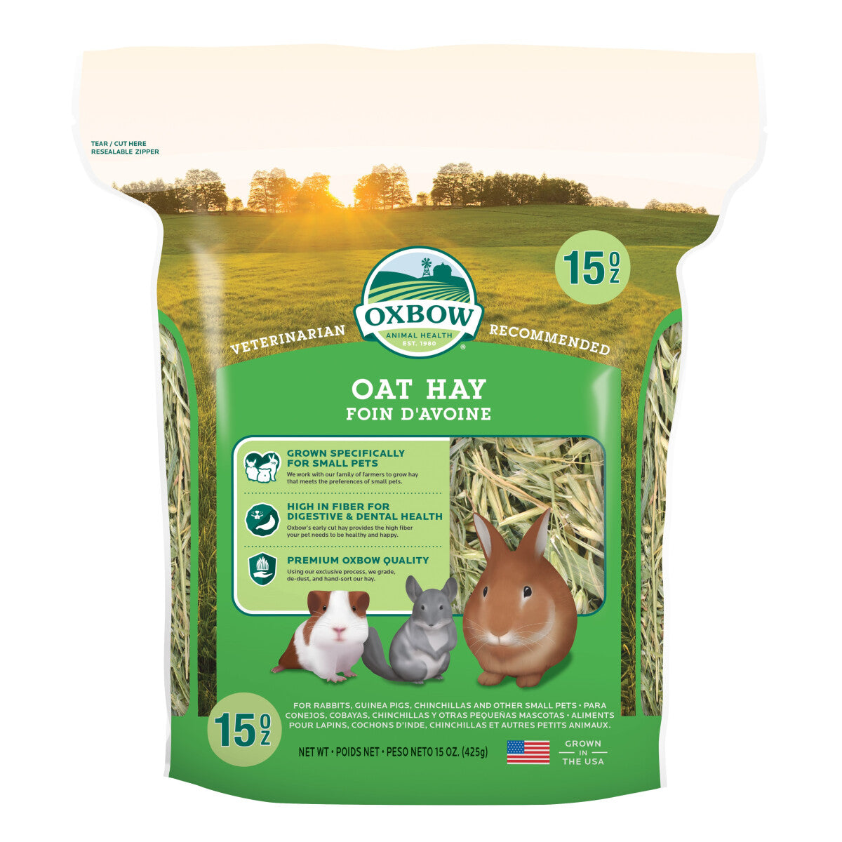  Foin D'avoine Pour Petits Animaux 15 Oz - Oxbow