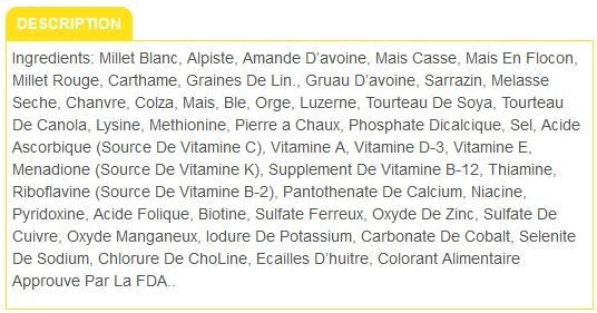  Nourriture Pour Perruches VITOMAX - Zoomax