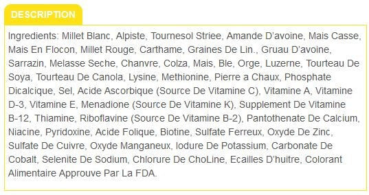  Nourriture Pour Cockatiels VITOMAX - Zoomax