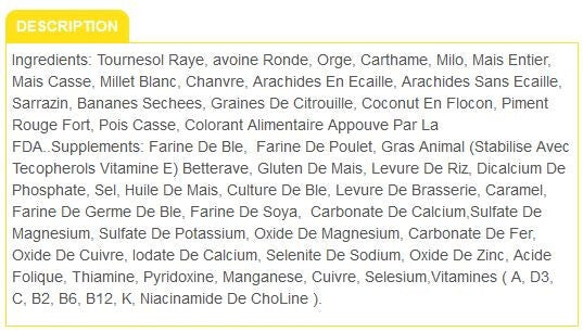  Nourriture Pour Perroquets VITOMAX - Zoomax