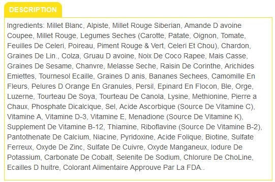  Nourriture Pour Pinsons FRUITOMAX - Zoomax