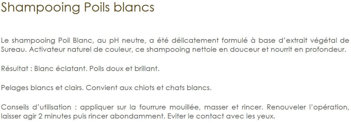  Shampoing Pour Chiens Et Chats à Poil Blanc - Biogance