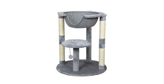  Arbre à Chat Gris à Deux Niveaux Avec Lit - Büd'z