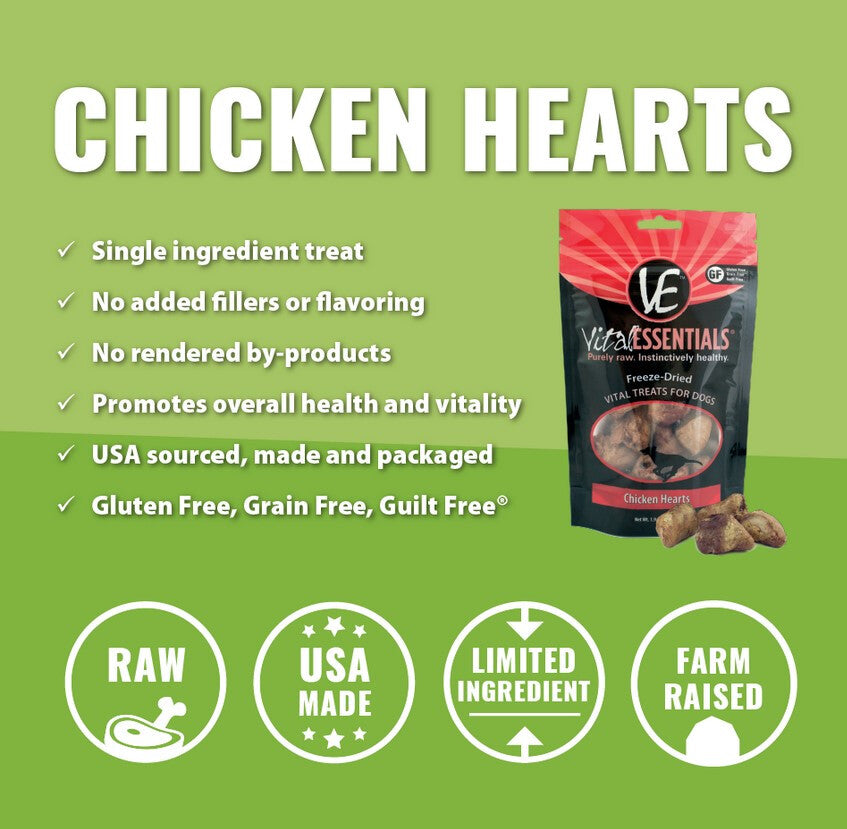  Gâteries Coeurs De Poulet Séchés à Froid - Vital Essentials