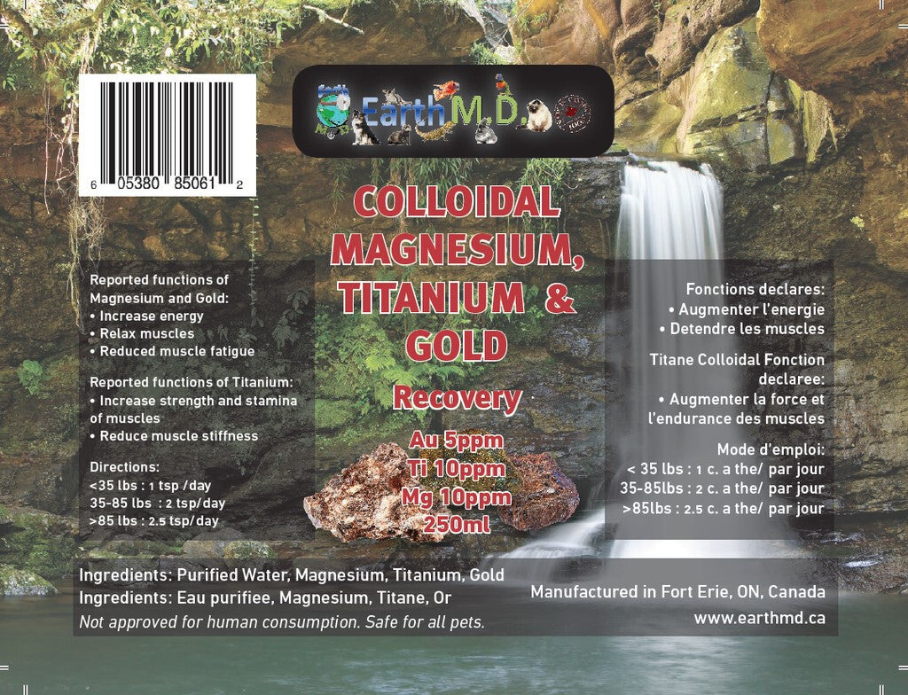  Supplément Pour Animaux De Magnésium Colloidal, Titanium Et Or - Earth M.D.