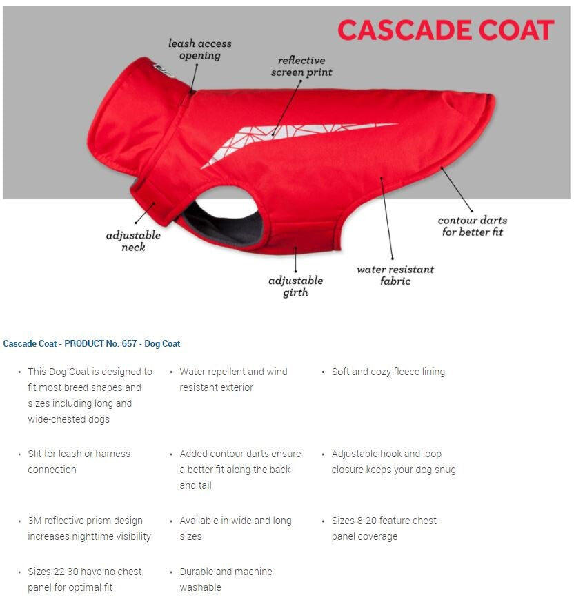  Manteau Cascade Coat Rouge Pour Grand Chiens - Rc Pets