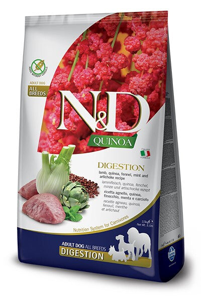  Nourriture Digestion à L'agneau Pour Chiens - Farmina Quinoa