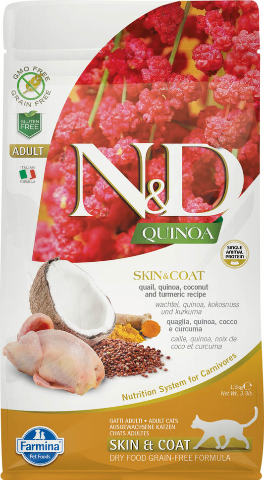  Nourriture Peau Et Pelage à La Caille Pour Chats - Farmina Quinoa