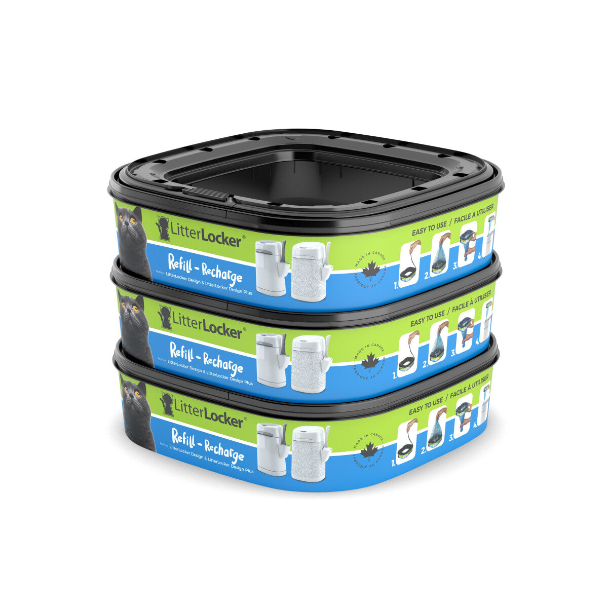  3 Recharges Pour Poubelle Design Plus Pour Chats - Litter Locker