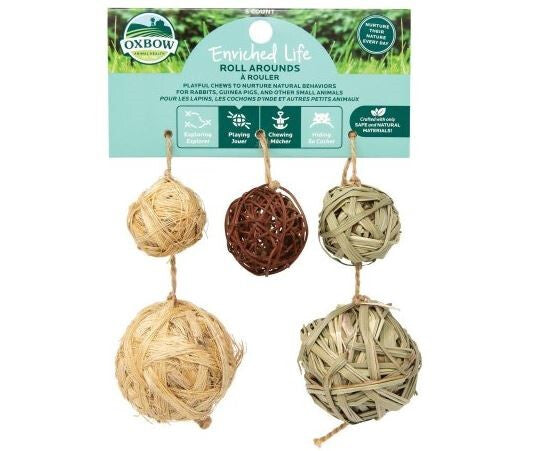  Boules à Rouler Et Mâcher Pour Petits Animaux - Oxbow