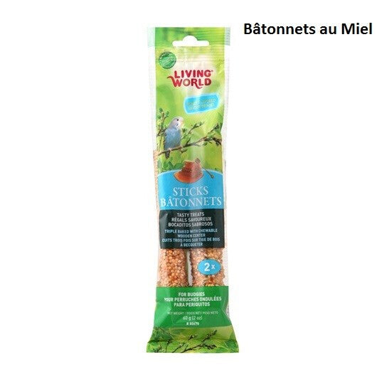  Bâtonnets à Becqueter Au Miel Pour Perruches 60gr - Living World