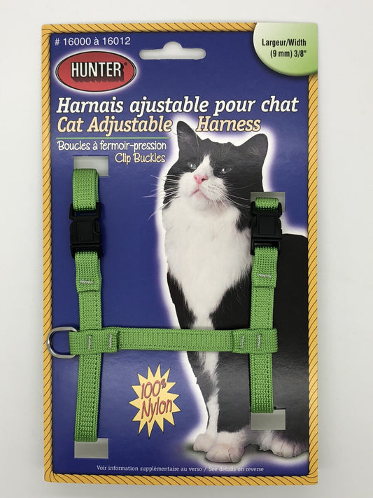 Harnais De Nylon Ajustable Pour Chat Hunter Brand - Vert Pomme