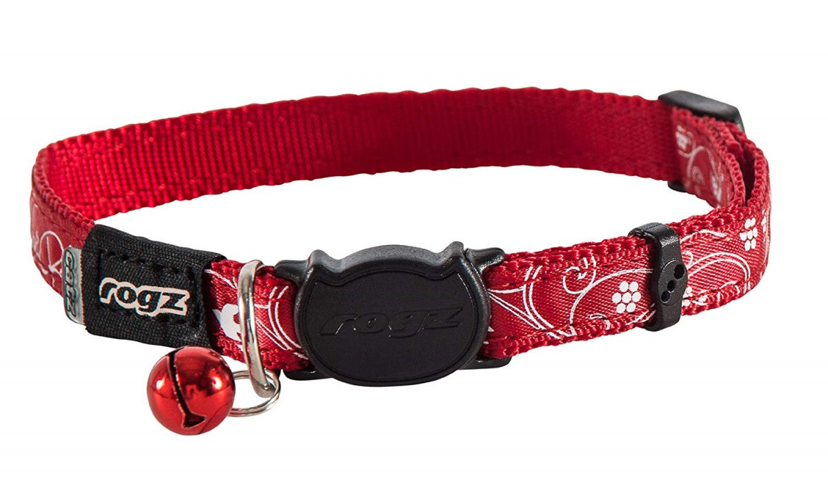  Collier Pour Chats Silkycat Rouge A Fermoir En Plastique 8-12"- Rogz