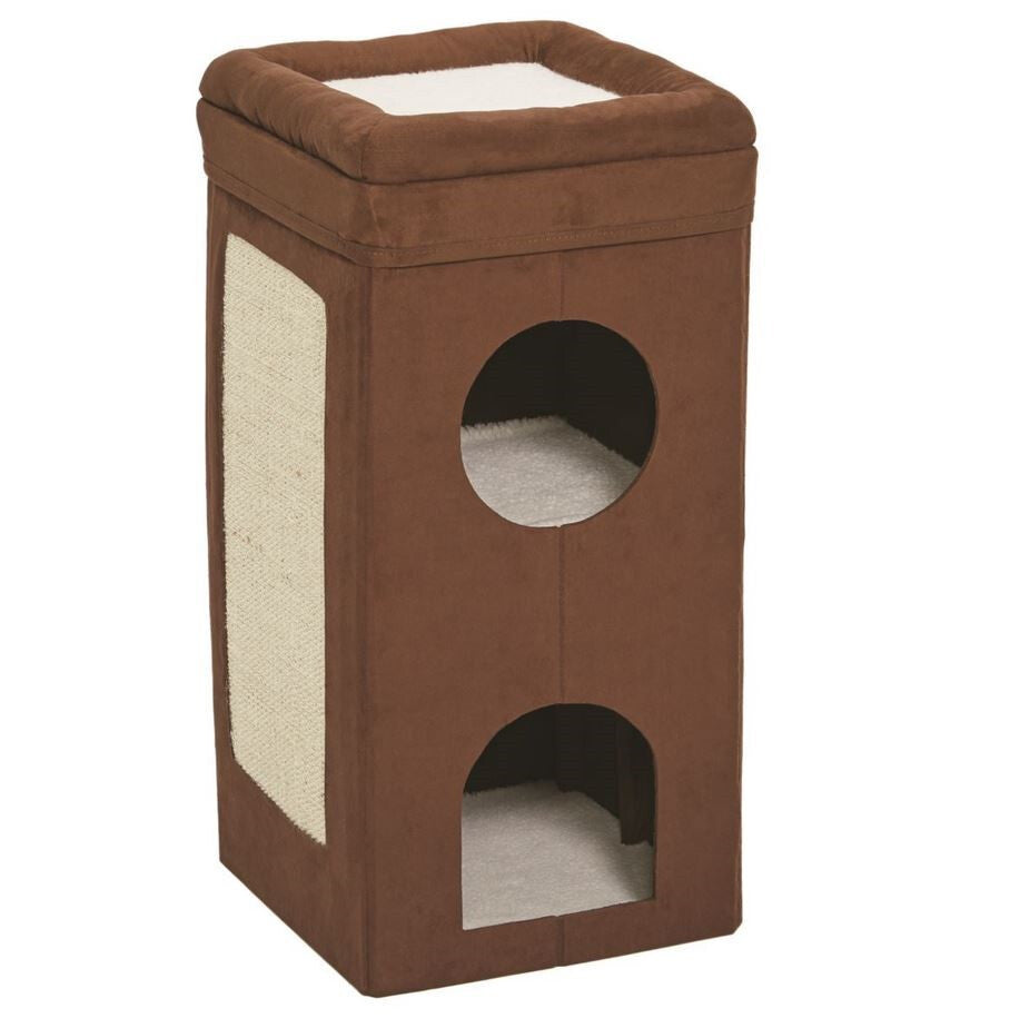  Cube Pour Chat Condo Curious Cat Brun - Feline Nuvo
