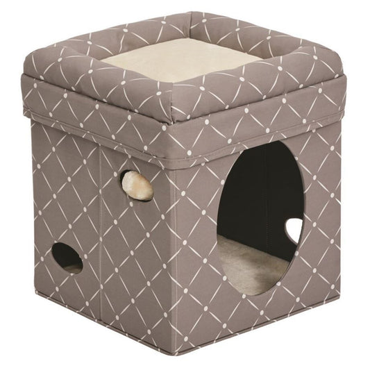  Cube Pour Chat Curious Cat Taupe - Feline Nuvo