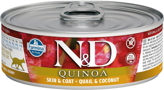  Nourriture En Boîte Peau Et Pelage à La Caille Pour Chats - Farmina Quinoa
