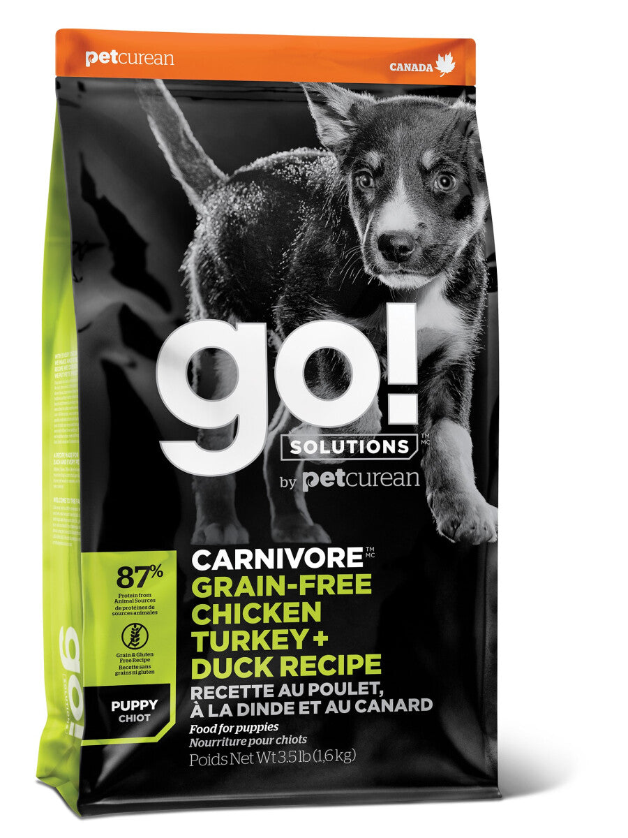  Nourriture Sans Grains Au Poulet, à La Dinde Et Au Canard Pour Chiots - Go! Carnivore
