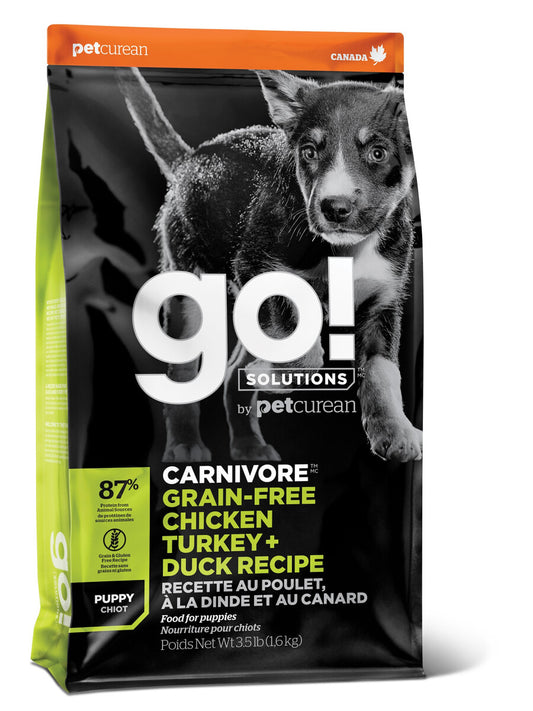  Nourriture Sans Grains Au Poulet, à La Dinde Et Au Canard Pour Chiots - Go! Carnivore