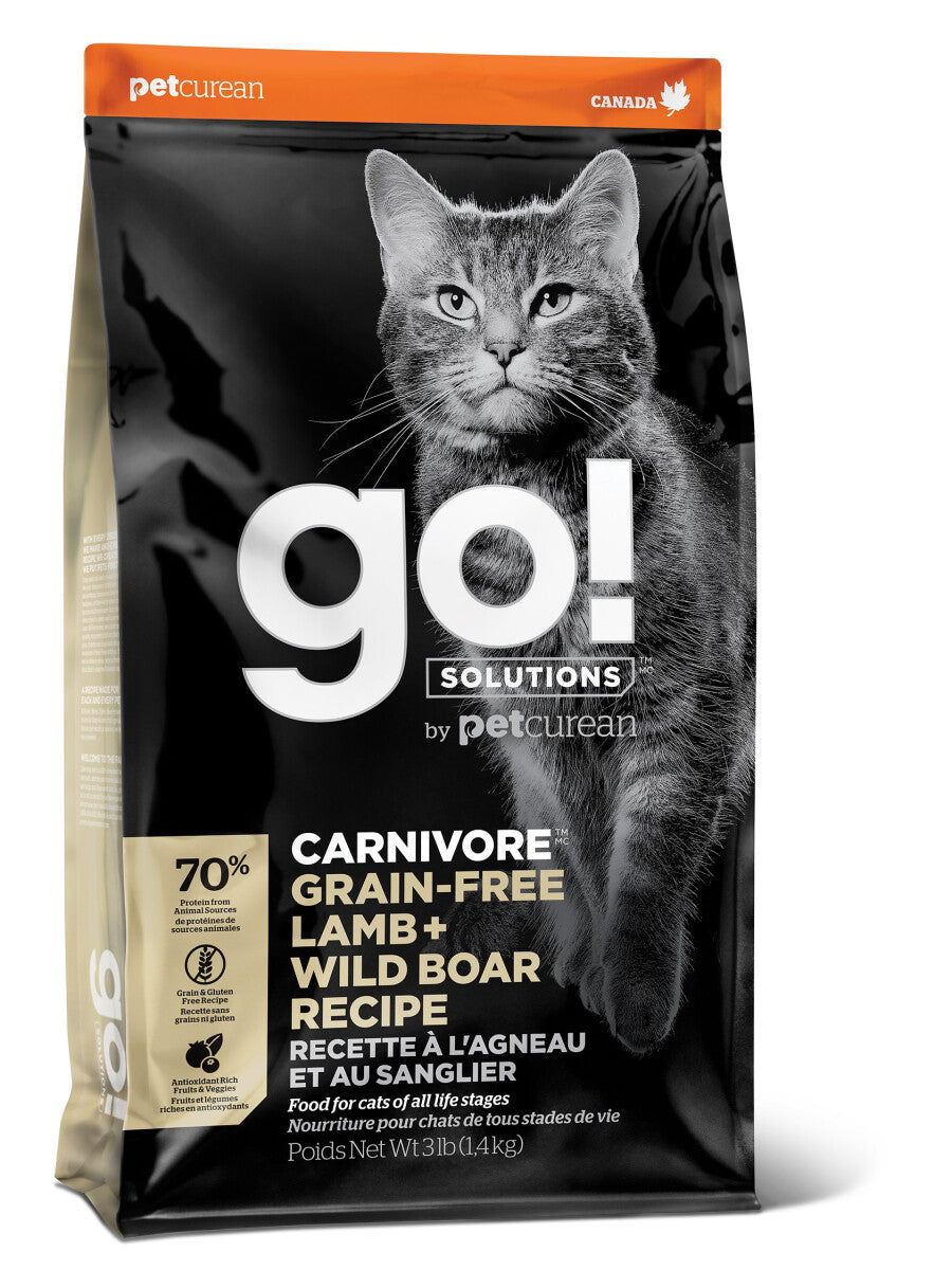 Nourriture Sans Grains à L’agneau Et Au Sanglier Pour Chats - Go ! Carnivore