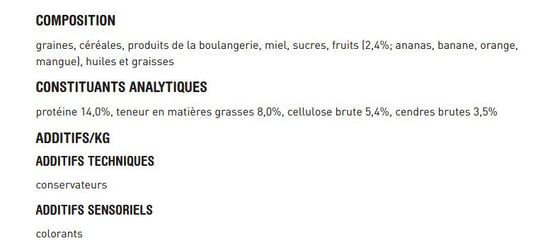  Bâtonnets à Becqueter Aux Fruits Exotiques Pour Canaris - Versele-Laga
