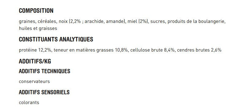  Bâtonnets à Becqueter Au Miel Et Noix Pour Grandes Perruches - Versele-Laga