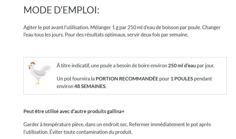  Supplément Vitalité Gallina+ Pour Poules - Baci+